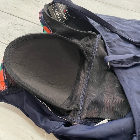 Swim Solutions Women's Colorblocked Tummy-Control Swimdress shirred front 14 - Picture 5 of 11